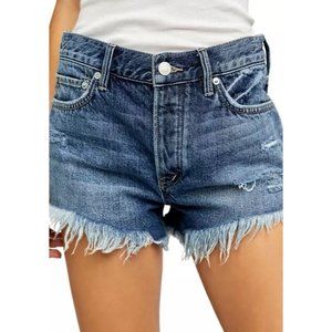 Free People NWT Loving Good Vibrations Shorts in Mid Indigo Size 26
